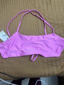 2 bikini tops: H&amp;M lavender + Bali thrift