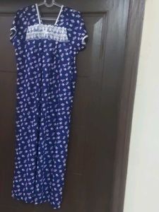 Comfortable Blue Floral Nightgown