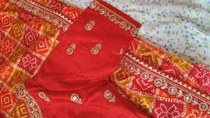 Vibrant Bandhani Saree with Embellished Border