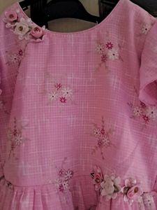 Pink Floral Tiered Dress