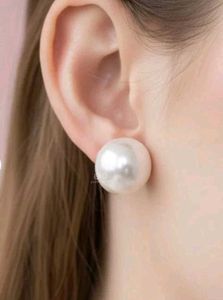 Cute Bow Pendant &amp; Big Pearl Earring Set