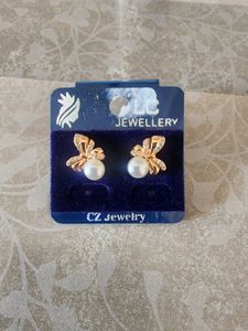 Pearl Butterfly Stud Earrings