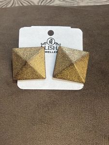 Sparkling Gold Geometric Earrings