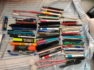 70 Assorted Pens, Highlighters &amp; Stapler