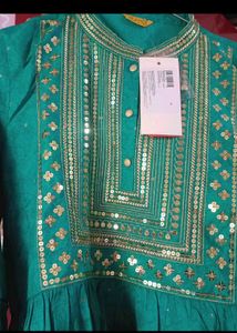 Embellished Teal Kurta