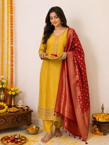 Yellow haldi function Kurta Set