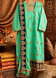Green Kurta with Gold Embroidery