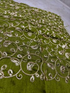Embroidered Green blouse material with Sequins