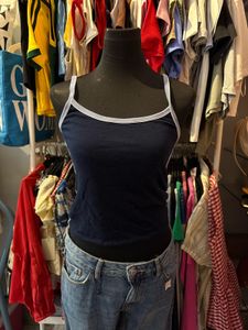 Navy Spaghetti Strap Tank Top