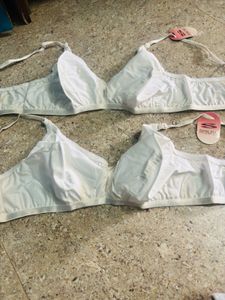 Cotton White Bras (2-Pack)