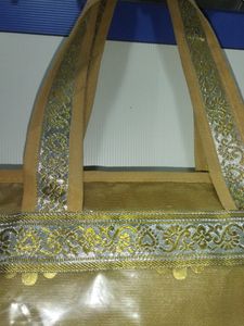 Beautiful Golden Hand Bag With 3 Chains