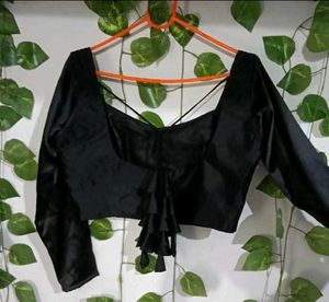 Stylish Black Satin Blouse
