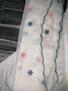 White Embroidered Kurta Set with Dupatta