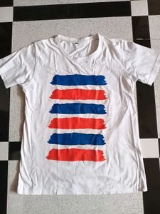 Striped Graphic Print Tee