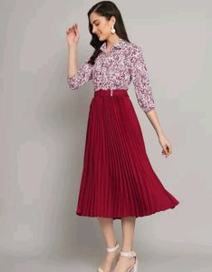 Chic Floral Print Shirt Dress