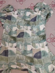 Unique Abstract Print Button-Up Top