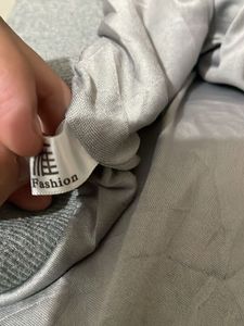 IMPORTED grey sequin pattern top