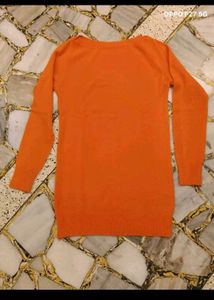 32.Orange Long Sleeve Sweater