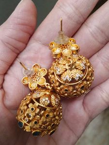 Elegant Floral Jhumka Earrings