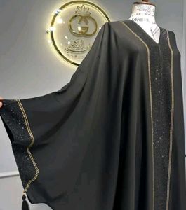 Elegant Black Kaftan with Embellishments