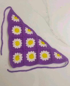 Handmade Crochet Daisy Bandana