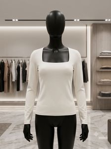 H&M Cream Square Neck Long Sleeve Top