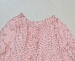Pink Polka Dot Tiered Skirt