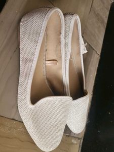 Sparkly Ballet Flats - White