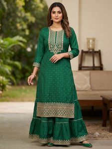 Emerald Green Embroidered gown