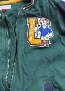 Green &amp; Navy Baseball Style jacket