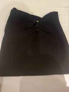 ZARA Chic Black Mini Skirt with Ring Detail