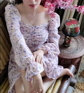 Floral Print Puff Sleeve Dress