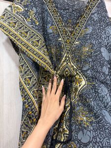Boho Grey Kaftan Tunic Top