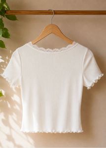 White Lace Crop Top