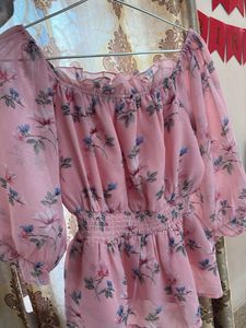Floral Pink Off-Shoulder Top
