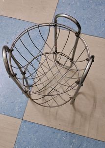 Vintage Metal Wire Fruit Basket Stand