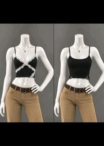 Lace Trim Crop Camisole Top