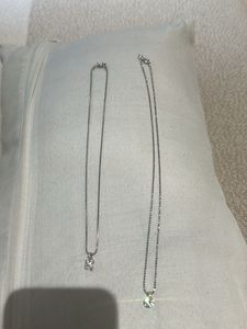 Two dainty diamond necklaces