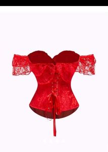 Savana Red Off-Shoulder Lace Corset Top