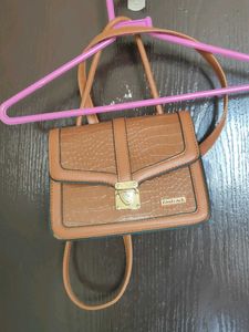 Fastrack Brown Croc Print Sling Bag