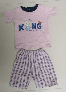 Cute Bear Print T-shirt & Shorts Set