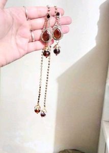 Elegant Crystal Drop Earrings + neckless