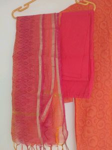 Coral Coloured Kurta Set, XS