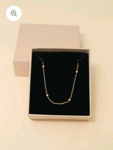Delicate Beaded Gold Chain Necklace
