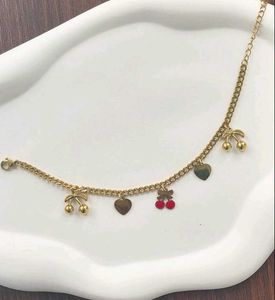 Anti ternish cherry charm Bracelet