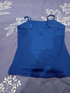 Royal Blue Ruched Corset Top