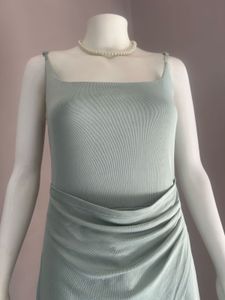 RIBBED Ruched Midi Dress