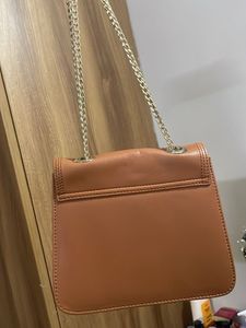 Brown Faux Leather Crossbody Bag