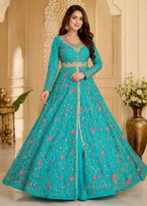 Waist Design: Embroidered golden wais