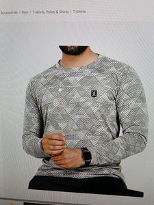 Men's Geometric Print Full Sleeve T-Shirt